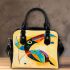 Abstract modern painting of an exotic bird shoulder handbag