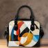 Abstract modern painting with shapes and lines shoulder handbag