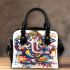 Abstract painting in the style of abstract graffiti shoulder handbag