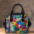 Abstract painting in the style of kandinsky shoulder handbag