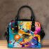 Abstract painting in the style of kandinsky shoulder handbag