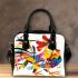 Abstract rooster colorful geometric abstract minimalist shoulder handbag