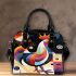 Abstract rooster with simple shapes and lines shoulder handbag