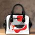 Abstract shapes in red a simple line drawing shoulder handbag