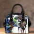 Abstract watercolor painting of surreal shapes and patterns shoulder handbag