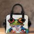 Acrylic painting of frog wearing glasses shoulder handbag