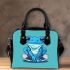 Adorable sitting blue tree frog wearing sneakers shoulder handbag