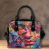 An intricate colorful painting shoulder handbag