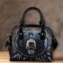 Angry black bear with dream catcher shoulder handbag