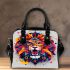 Animal shapes in colorful geometric patterns shoulder handbag