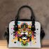 Animal shapes in colorful geometric patterns shoulder handbag