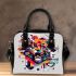 Animal shapes in colorful geometric patterns shoulder handbag