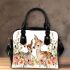 Baby animals in a floral style with cute deer shoulder handbag