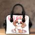 Baby puppy king charles spaniel with big eyes shoulder handbag