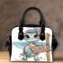 Baby turtle with big eyes wearing boho headband shoulder handbag