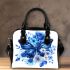 Beautiful blue butterfly with flowers shoulder handbag