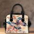 Beautiful butterfly with colorful wings surrounded by flowers shoulder handbag