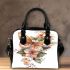 Beautiful butterfly with flowers shoulder handbag