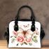 Beautiful butterfly with pink roses shoulder handbag