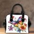 Beautiful colorful butterfly with flowers shoulder handbag