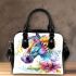 Beautiful colorful horse with leaves and flowers shoulder handbag