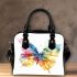 Beautiful colorful watercolor butterfly shoulder handbag