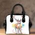 Beautiful deer full body standing on the ground shoulder handbag