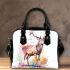 Beautiful deer full body standing on the ground shoulder handbag