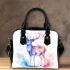 Beautiful deer in the style of watercolor shoulder handbag