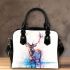 Beautiful deer watercolor splashes shoulder handbag