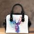 Beautiful deer watercolor splashes shoulder handbag