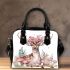 Beautiful deer with a floral wreath on its horns shoulder handbag