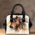 Beautiful elegant horse with native american feather headdress shoulder handbag