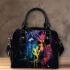 Beautiful horse with rainbow colors shoulder handbag