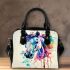 Beautiful watercolor colorful horse shoulder handbag