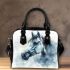 Beautiful watercolor grey horse portrait shoulder handbag