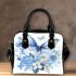 Blue butterfly and blue flowers shoulder handbag