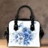 Blue butterfly and blue flowers shoulder handbag