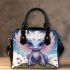 Blue Dragon on Cloud with Flowers Shoulder Handbag