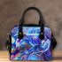 Blue frog with rainbow stripes shoulder handbag