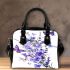 Butterflies and purple flowers shoulder handbag