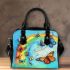 Butterflies fly to the sounds of violin and musical notes Shoulder Handbag