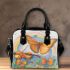 Butterflies fly to the sounds of violin and musical notes Shoulder Handbag