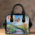 butterfly flying to the sound of guitar Shoulder Handbag