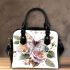 Butterfly with pink roses shoulder handbag