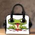 Cartoon cute frog spitting out red liquid shoulder handbag