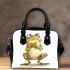 Cartoon frog standing on its hind legs shoulder handbag