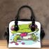 Cartoon frog with its tongue sticking shoulder handbag