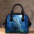 Cartoon owl in the moonlight cute baby blue eyes shoulder handbag