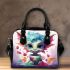 Cheerful Dragon on Colorful Table Shoulder Handbag